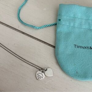 Tiffany & Co. Silver Double Heart Pendant Necklace